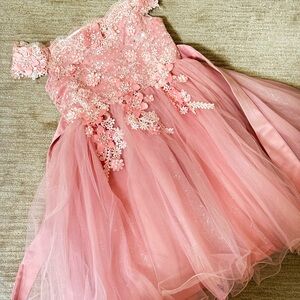 Brand New: Elegant Pink Lace Kids Dress